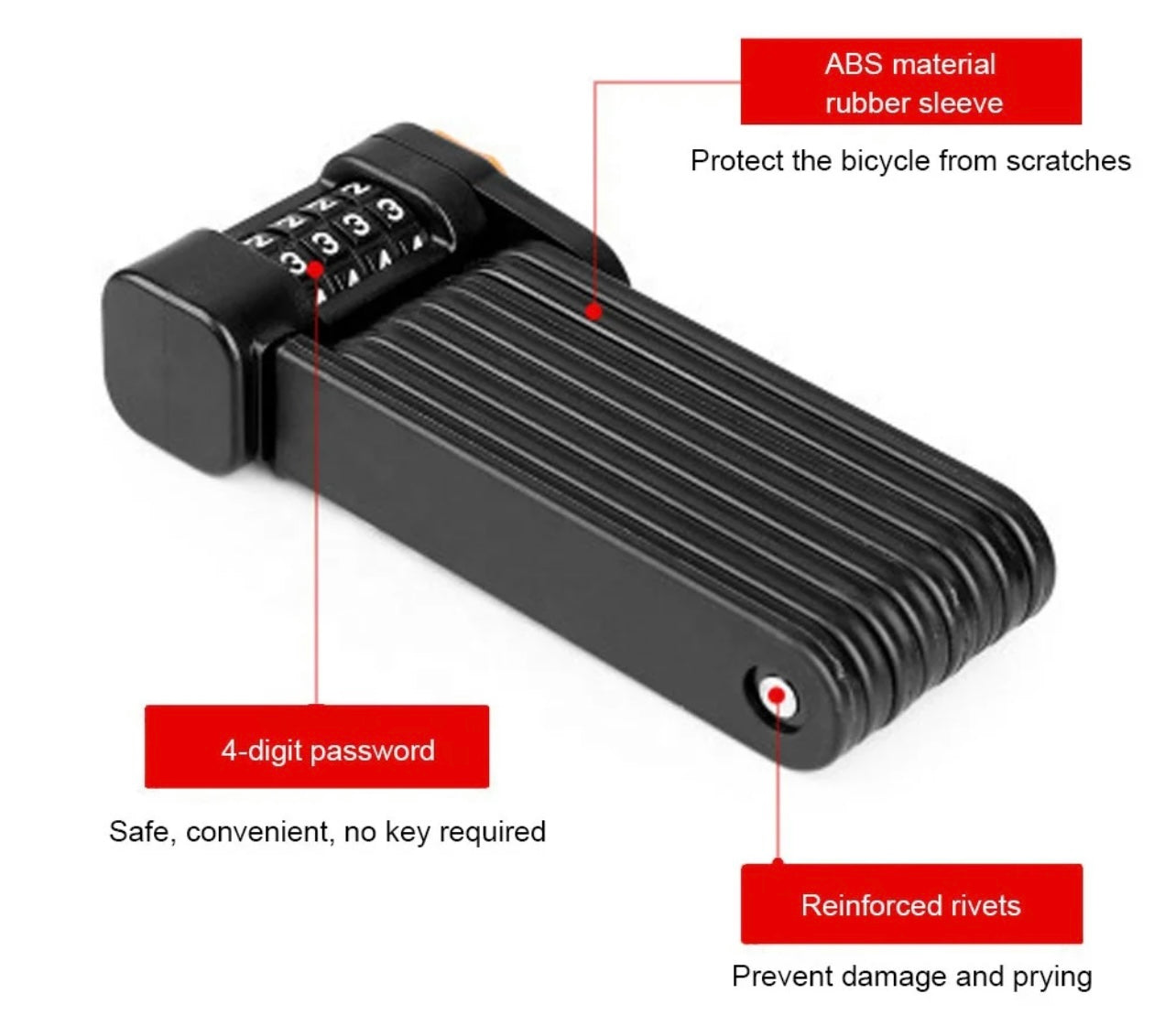 Durable Folding Lock for Electric Scooters & Bikes – Easy to Attach