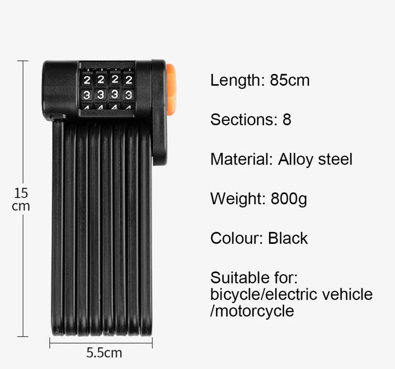 Durable Folding Lock for Electric Scooters & Bikes – Easy to Attach